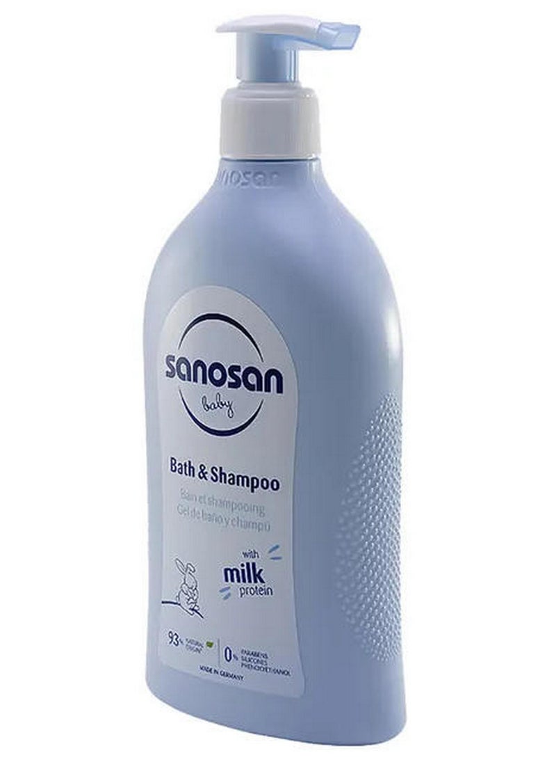 sanosan Baby Bath And Shampoo With Milk Protein 500 ML - Image 1